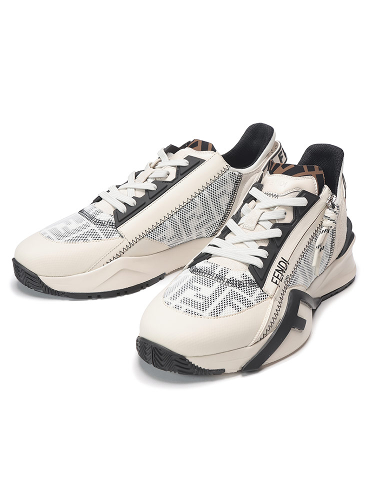 FENDI (フェンディ) レザー ロートップ フロー ローカット スニーカー