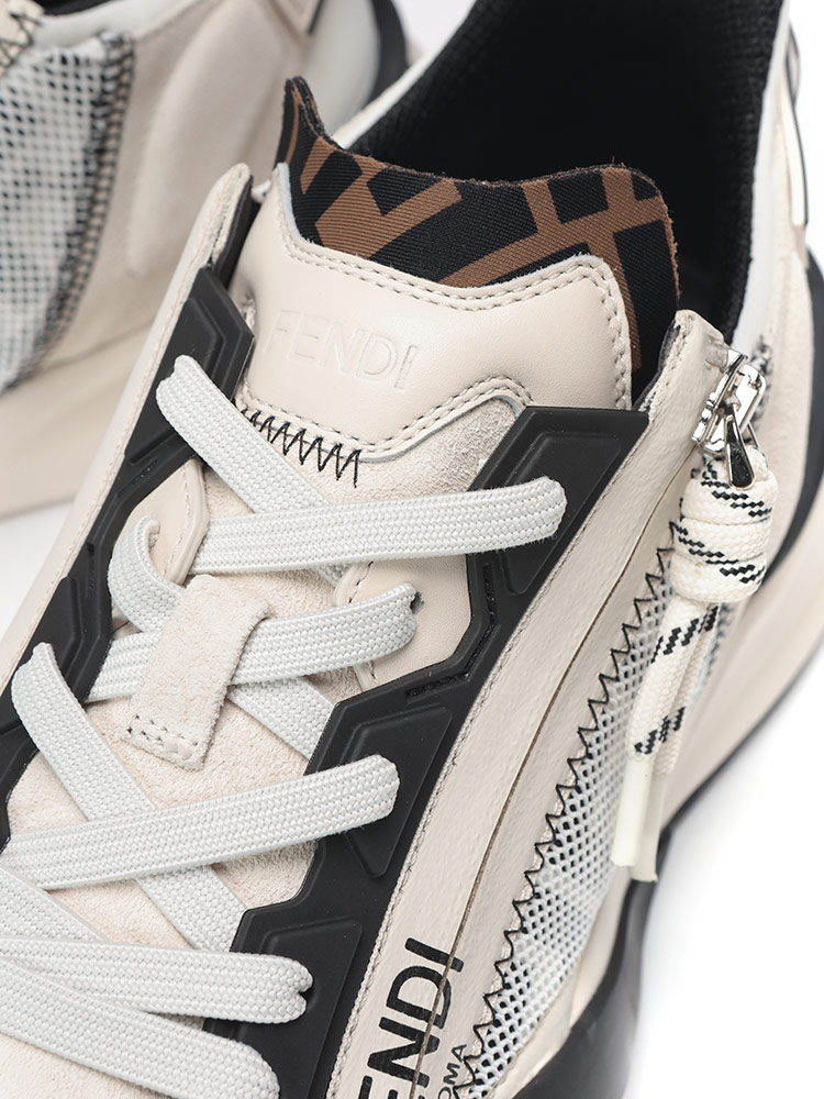 FENDI (フェンディ) レザー ロートップ フロー ローカット スニーカー