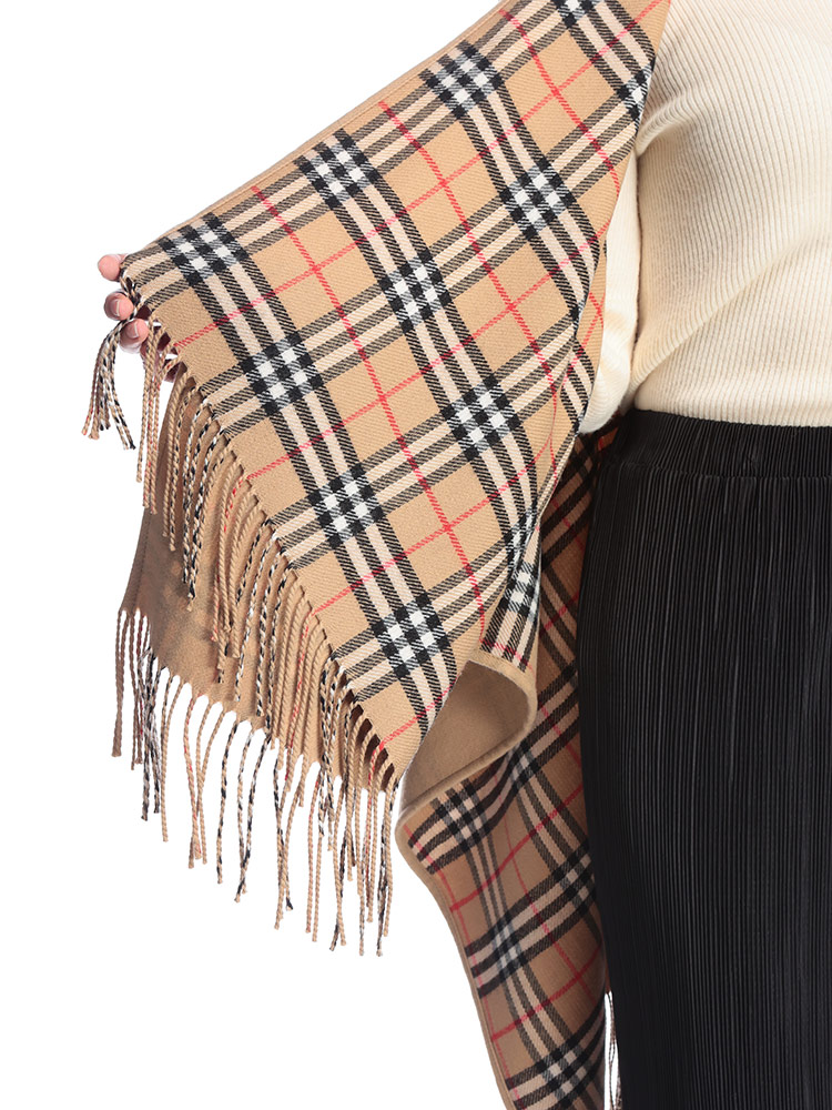BURBERRY (バーバリー) ウール100％ リバーシブル チェック＆無地