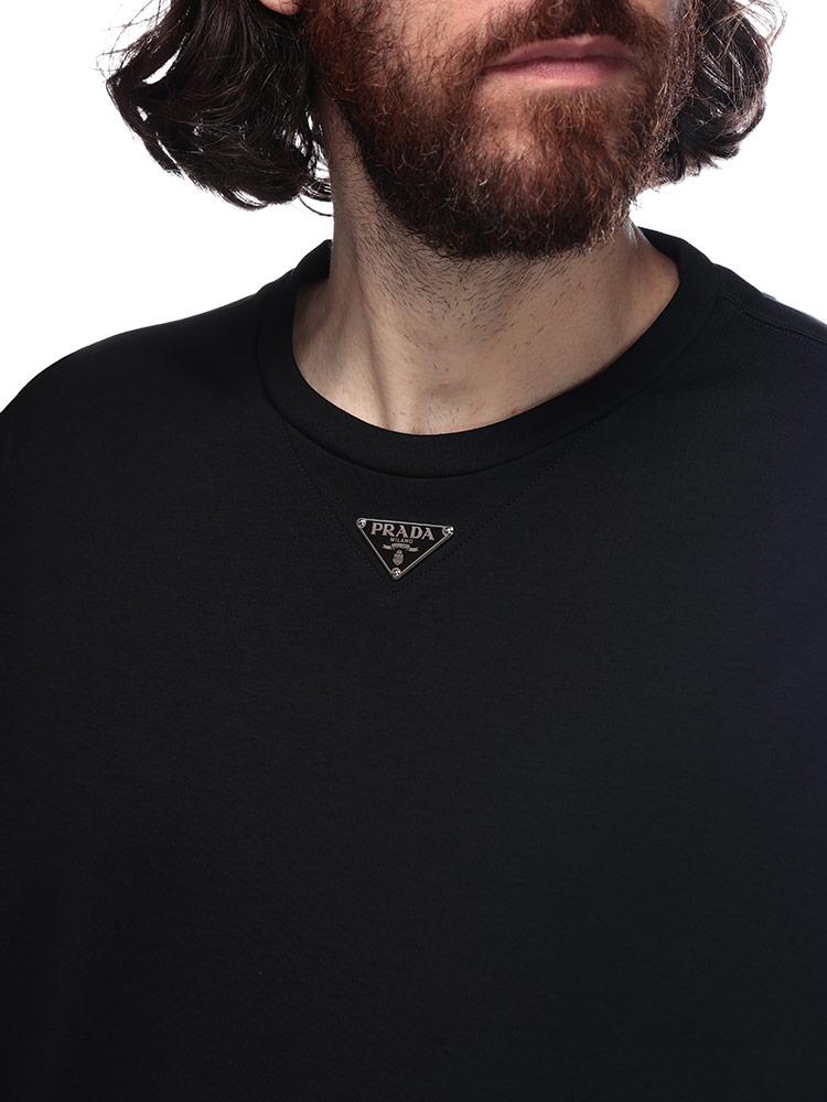 PRADA (プラダ) トライアングル ロゴ プレート クルーネック 半袖 T