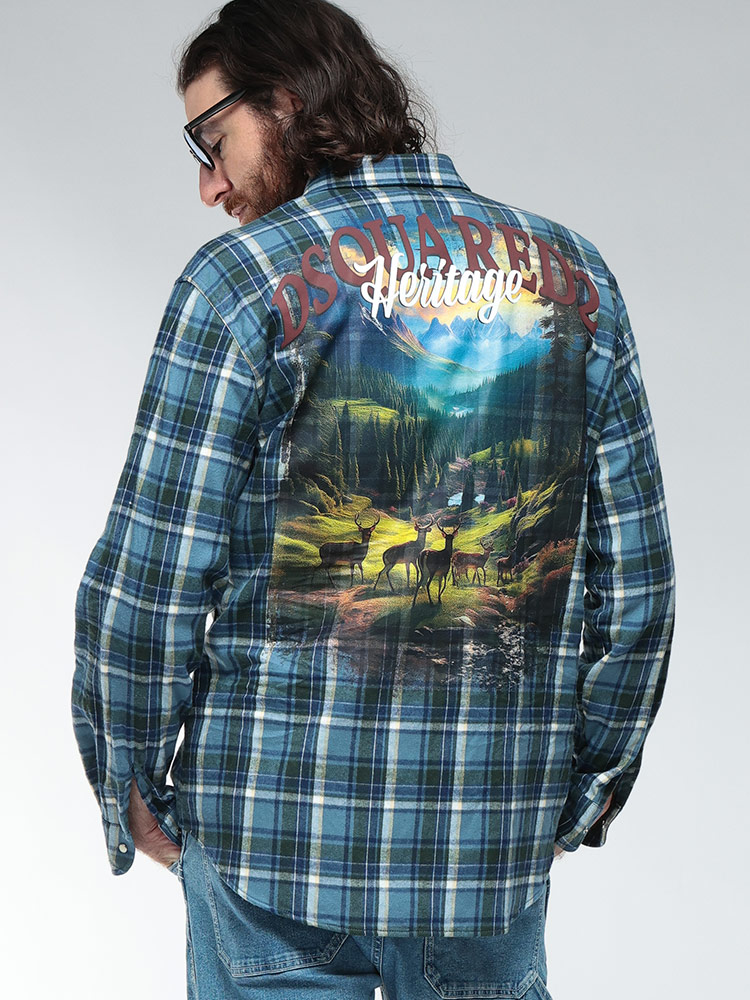 DSQUARED2 (ディースクエアード) フランネル バックプリント チェック