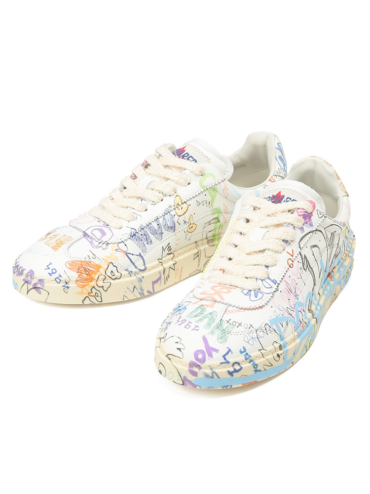 DSQUARED2 (ディースクエアード) レザー ロゴプリント ローカット