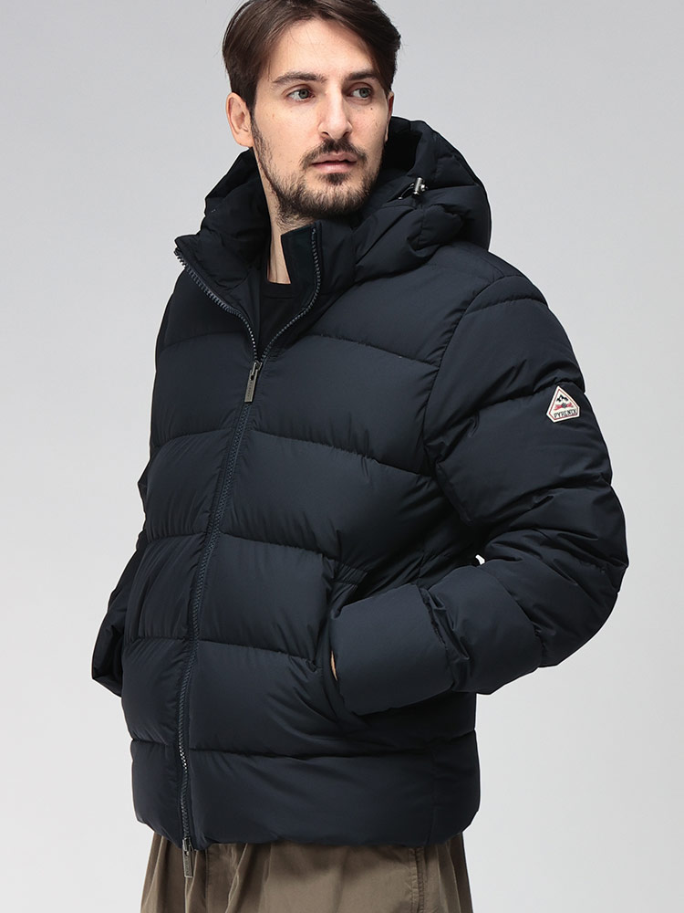 PYRENEX (ピレネックス) ロゴ フード着脱 フルジップ ダウン