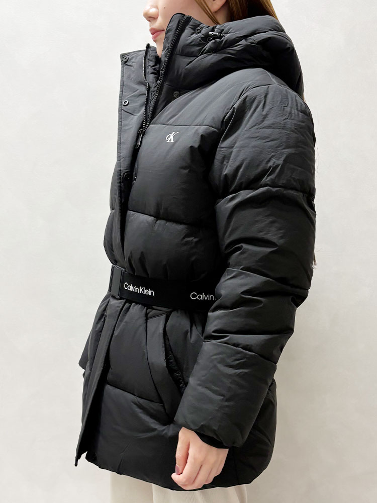 Calvin Klein (カルバンクライン) ベルト付き ミッドウェイト ミドル丈