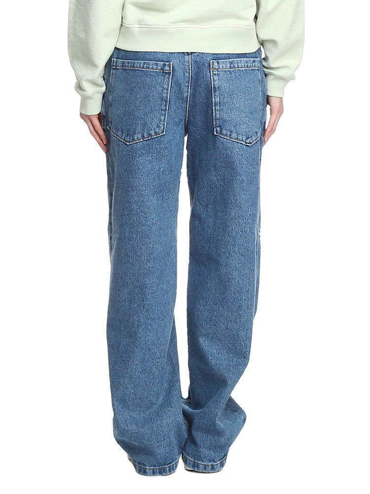 LOEWE ロエベ レディース デニム アナグラム バギー ジーンズ ワイド