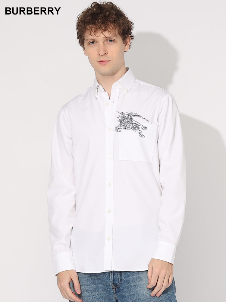 BURBERRY (バーバリー) モノグラムEKD コットン スリムフィット ボタン