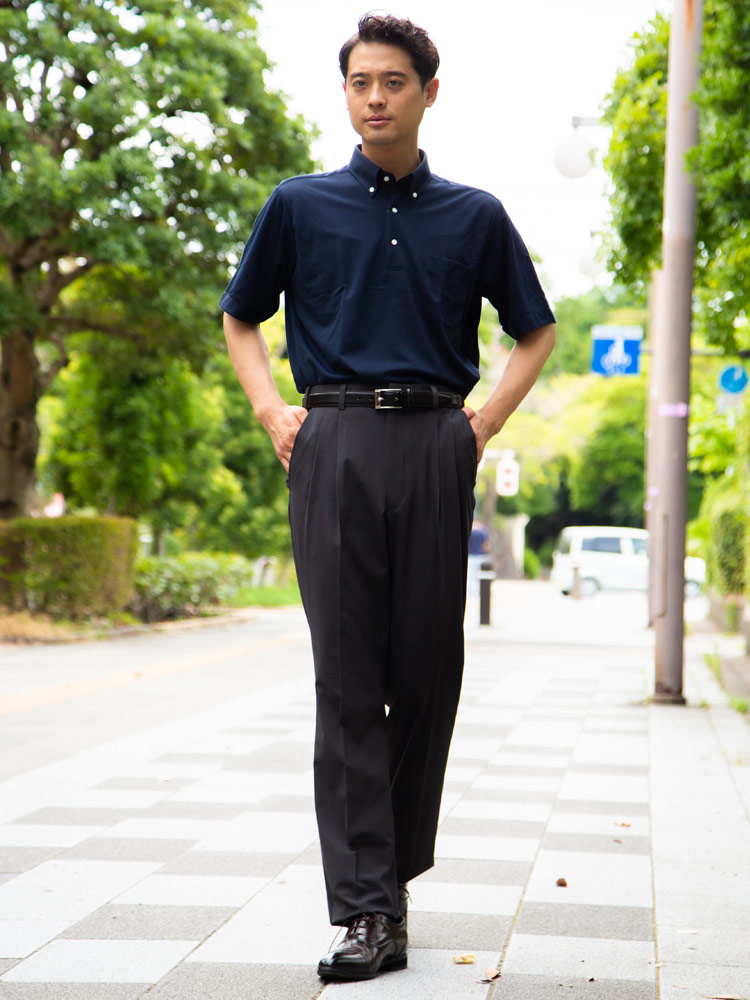 SAKAZEN (サカゼン) 春夏 涼感クール ストレッチ シャドーストライプ