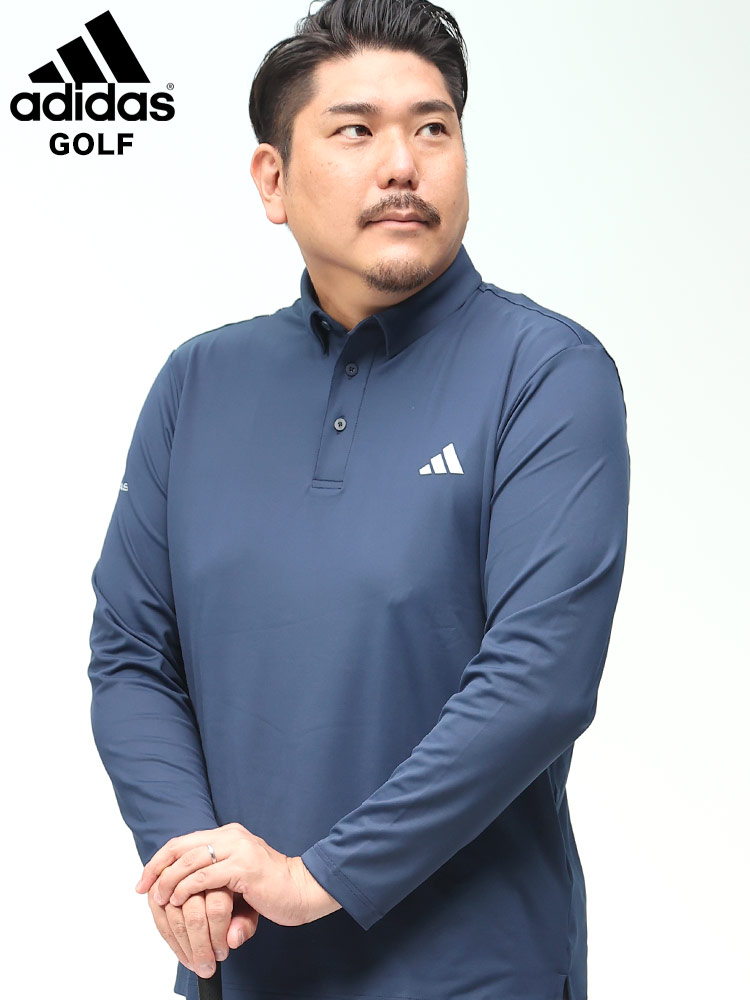 GOLF ストレッチ 長袖 ポロシャツ (adidas) アディダス 大きいサイズ