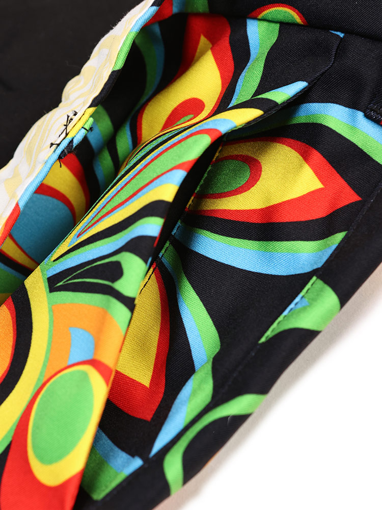 ゴルフパンツ ストレッチ ツイル ボタニカル柄 ロング5 ボトムス