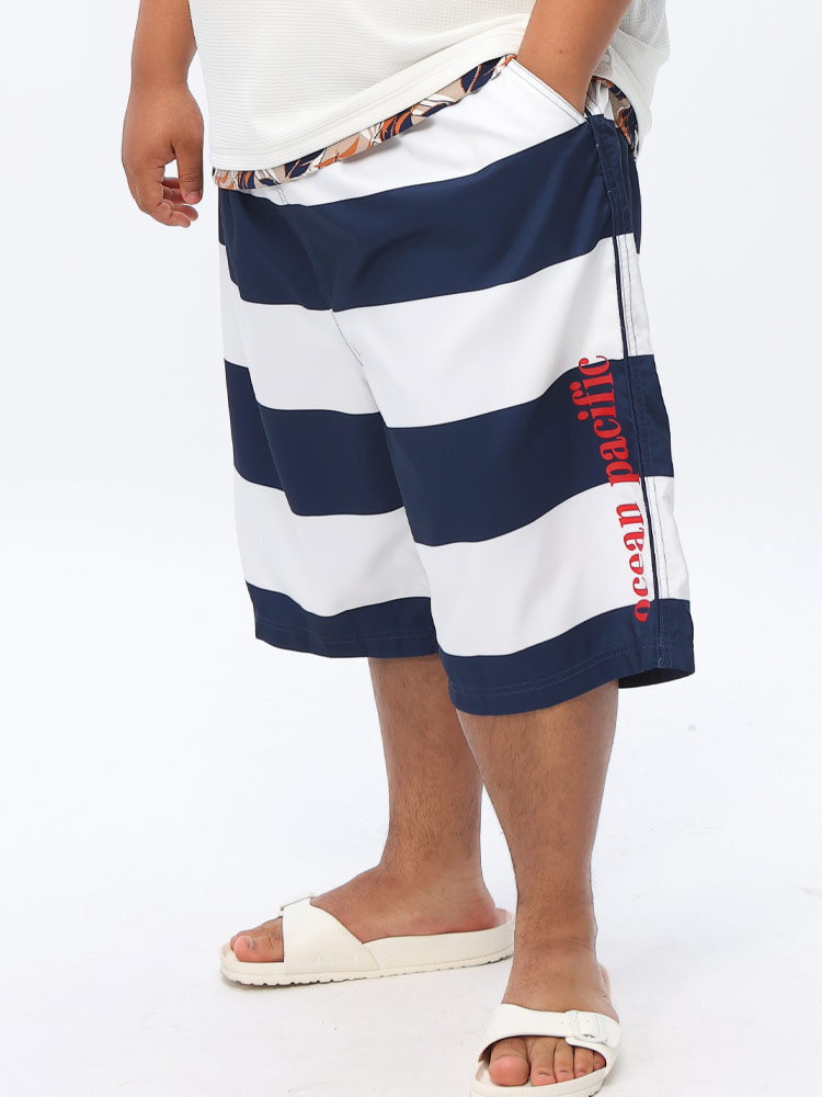 サーフパンツ ボーダー＆無地 メッシュインナー付き マイクロツイル