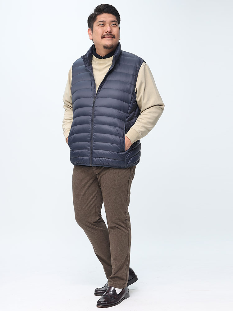 エアリアルライトダウン 撥水 フルジップ スタンド ダウンベスト