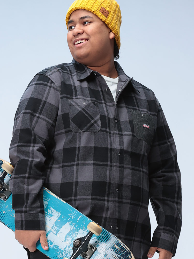 長袖 シャツ フランネル チェック柄 トップス ネルシャツ ポケット