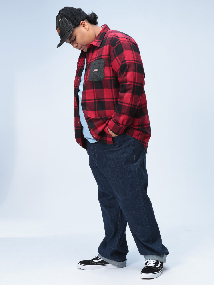 長袖 シャツ フランネル チェック柄 トップス ネルシャツ ポケット