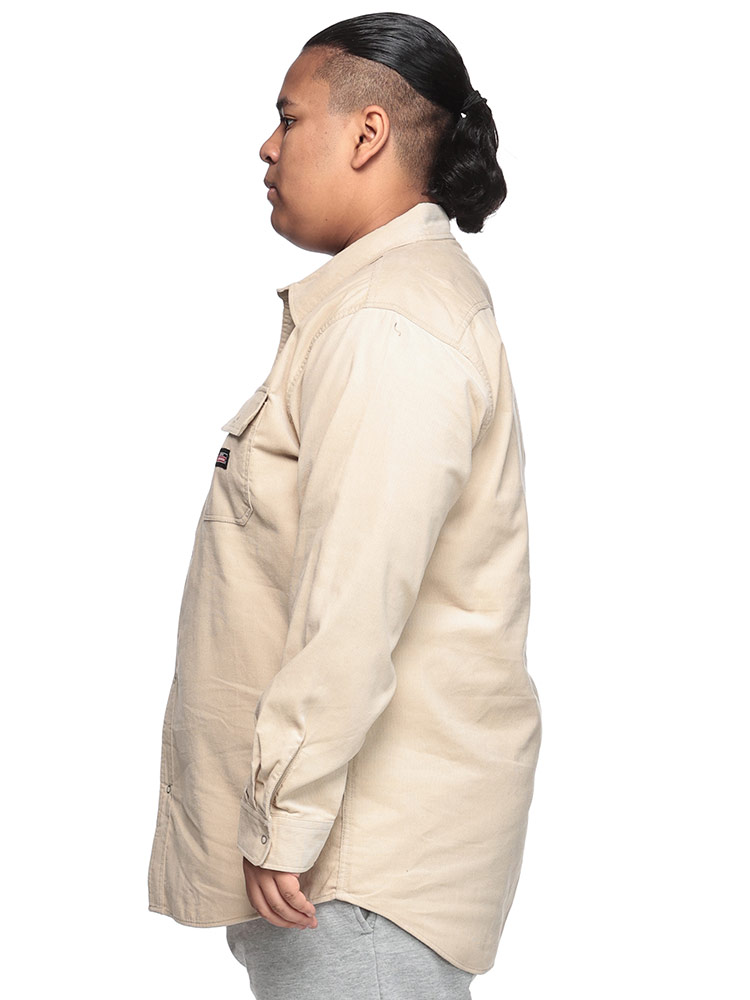 長袖 ワークシャツ 16W コーデュロイ ポケット トップス ミリタリー