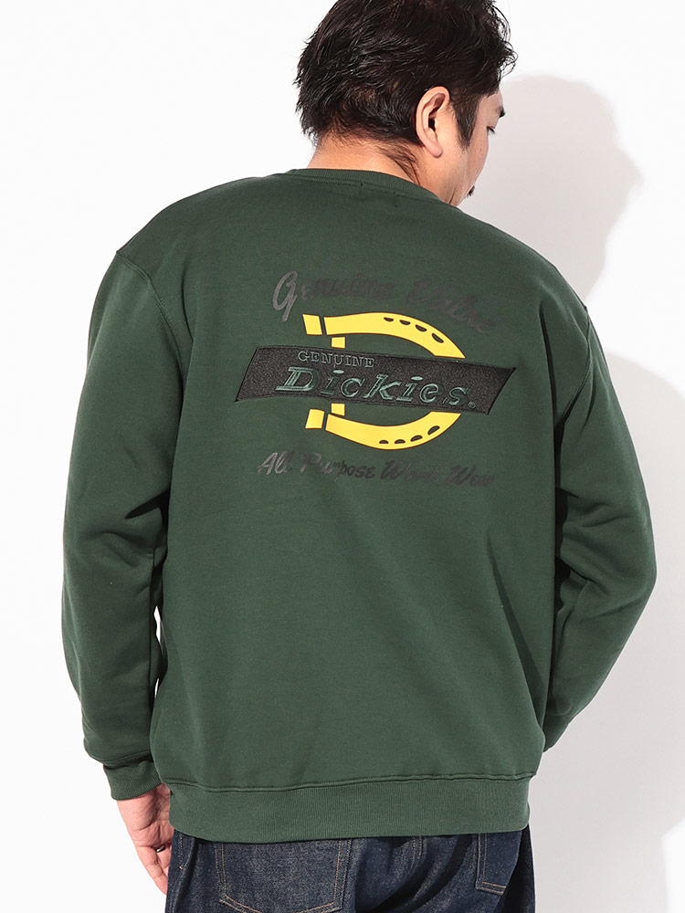 ウェット トレーナー 裏起毛 バック刺繍＆プリント クルーネックス