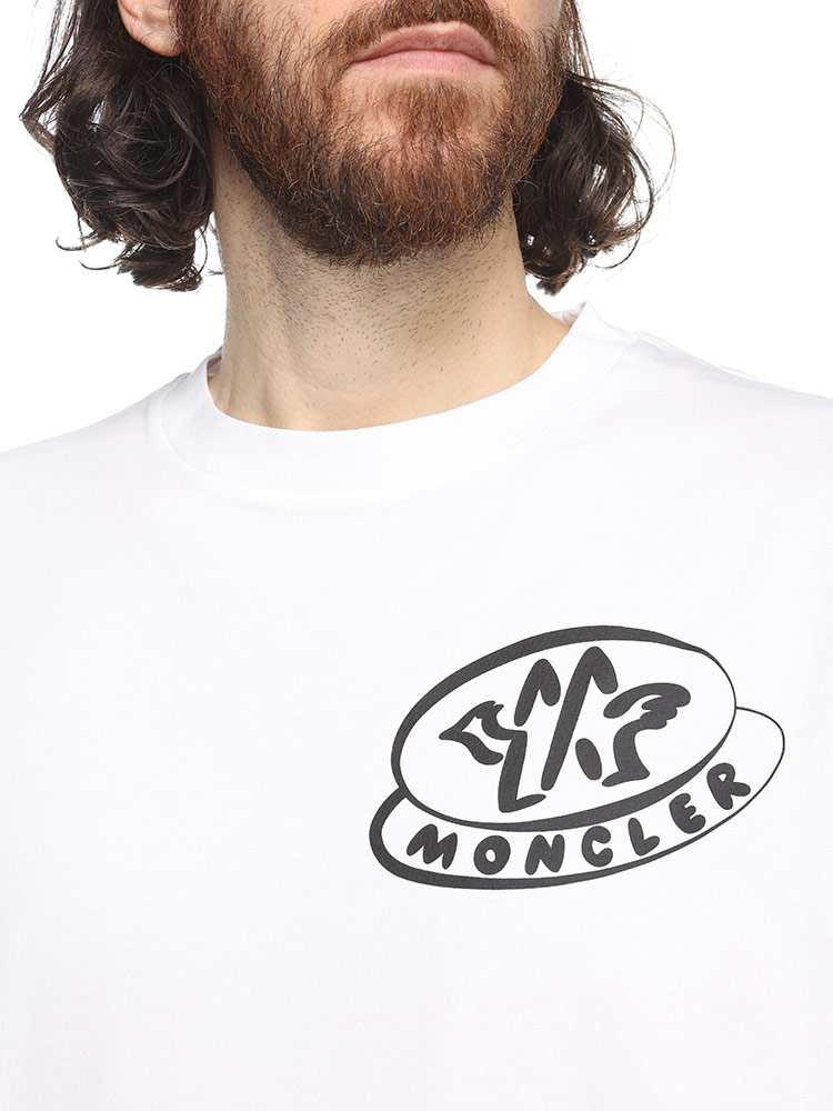 MONCLER (モンクレール) レタリングプリント 袖ロゴワッペン クルー