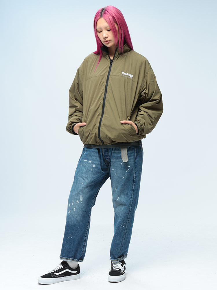 THRASHER (スラッシャー) リバーシブル ナイロン ボア フルジップ