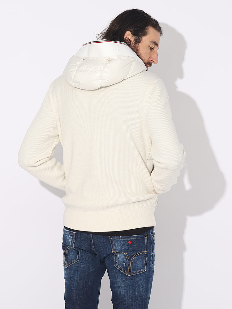MONCLER (モンクレール) フロントダウン フルジップ ニット ジャケット