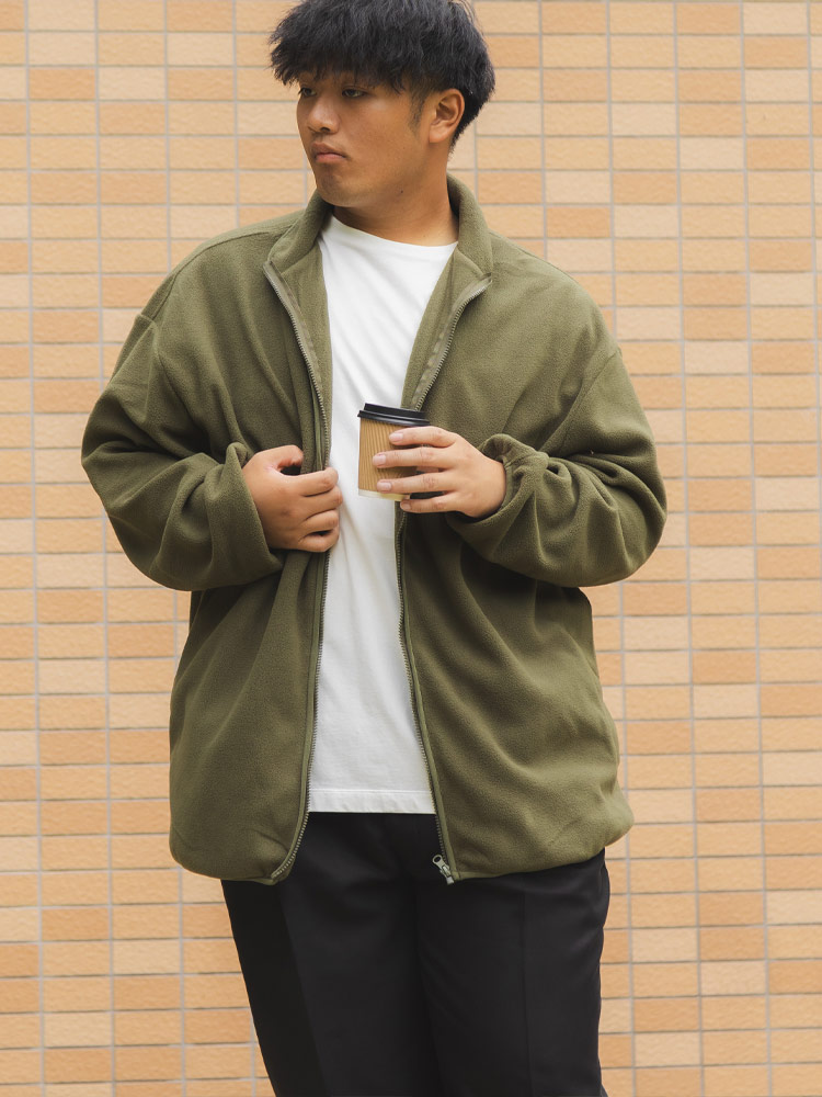 オンライン限定】 フリース ジャケット 大きいサイズ メンズ 無地