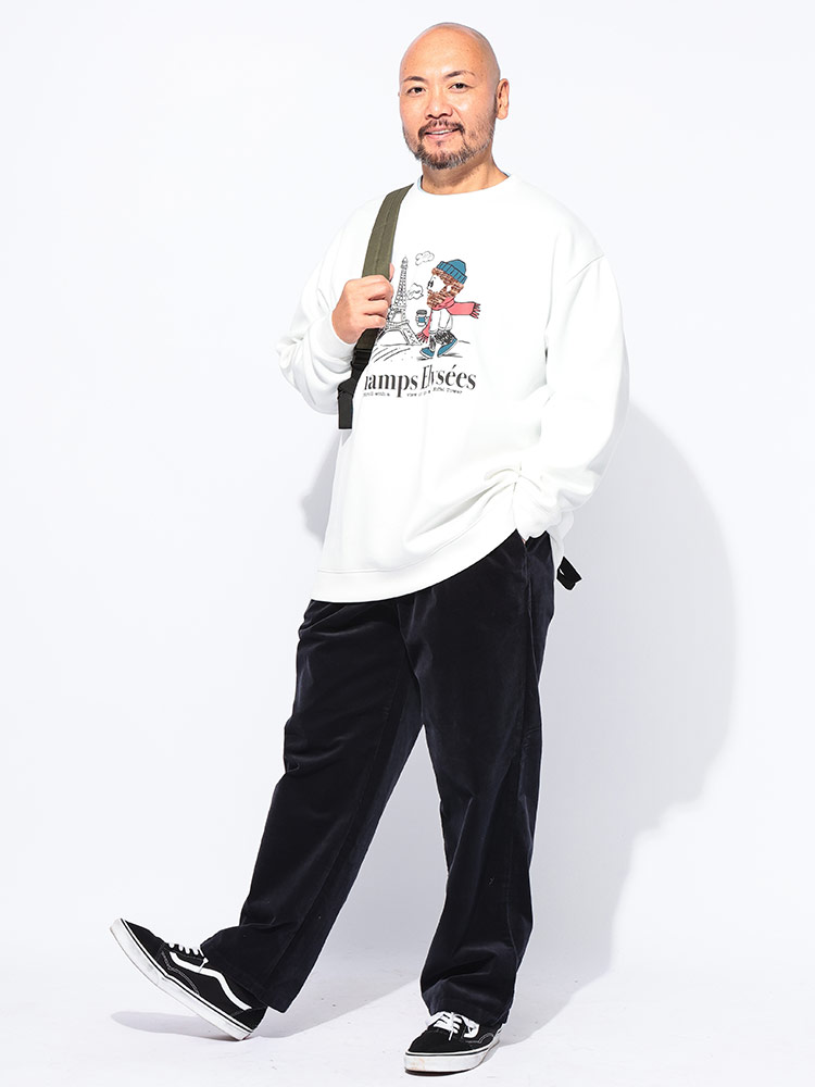 トレーナー オジーダンボールMIX サガラ刺繍 クルーネック トップス