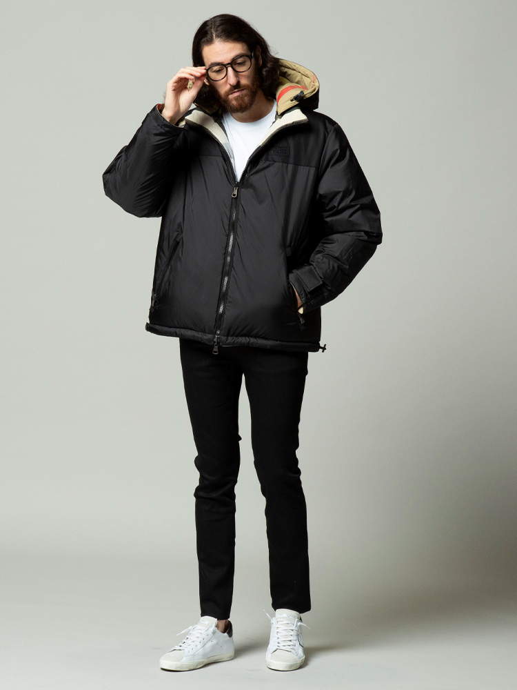 BURBERRY (バーバリー) リバーシブル チェック＆無地 ダウンジャケット