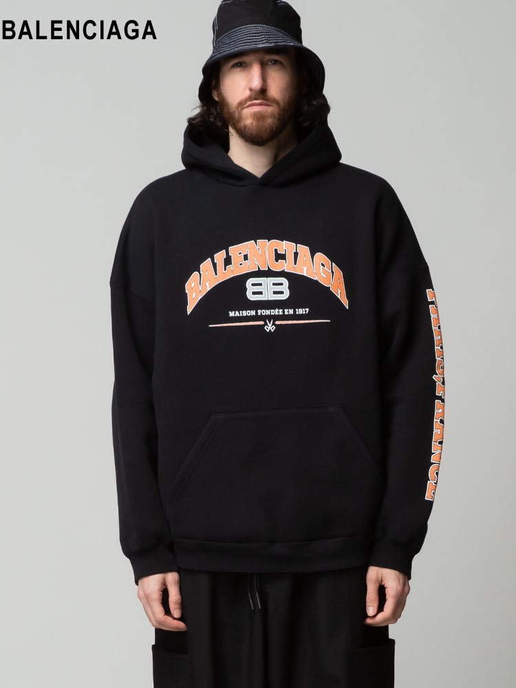BALENCIAGA (バレンシアガ) 裏起毛 プリント プルオーバー パーカー