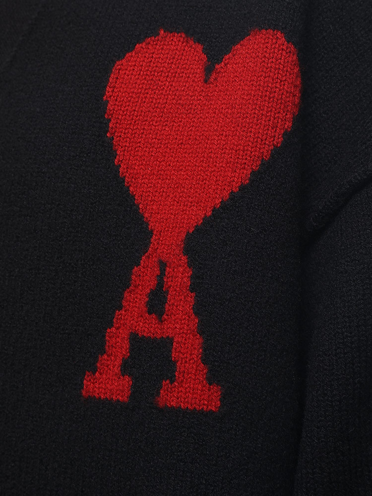 AMI PARIS (アミパリス) ハート Vネック カーディガン ニット Ami de