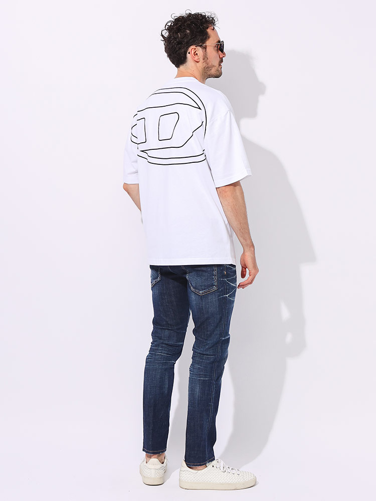 DIESEL (ディーゼル) ビッグオーバル刺繍 クルーネック 半袖 Tシャツ