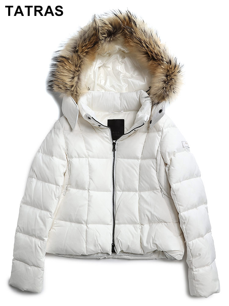 TATRAS (タトラス) ファーフード着脱 ブロックキルト ショートダウン