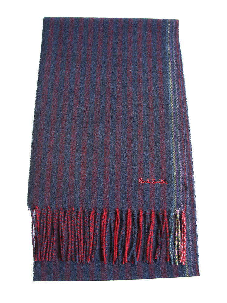 Paul smith ポールスミス ウール カシミヤ ストライプ マフラー
