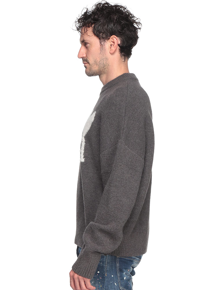 AMI PARIS (アミパリス ) アルパカブレンド 胸ロゴ クルーネック