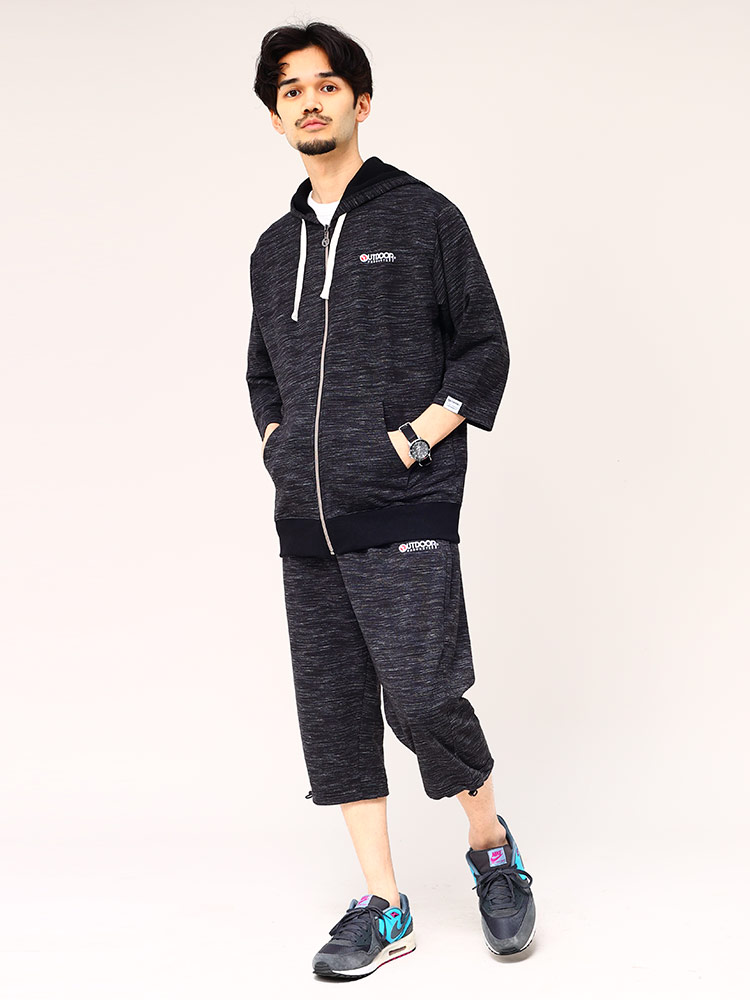 アウトドアプロダクツ パンツ 7分丈 ロゴ刺繍 総柄 OUTDOOR PRODUCTS