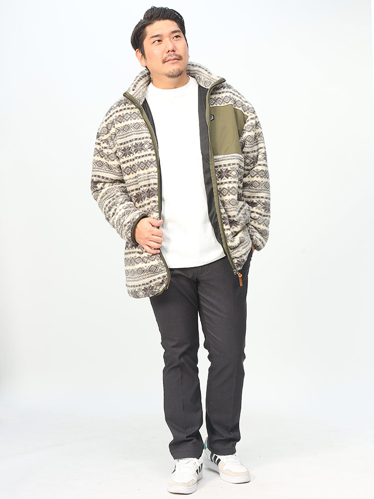 ボアフリース 総柄 フルジップ ジャケット (OUTDOOR PRODUCTS