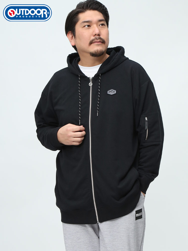 OUTDOOR PRODUCTS アウトドアプロダクツ ジップパーカー フードロゴ
