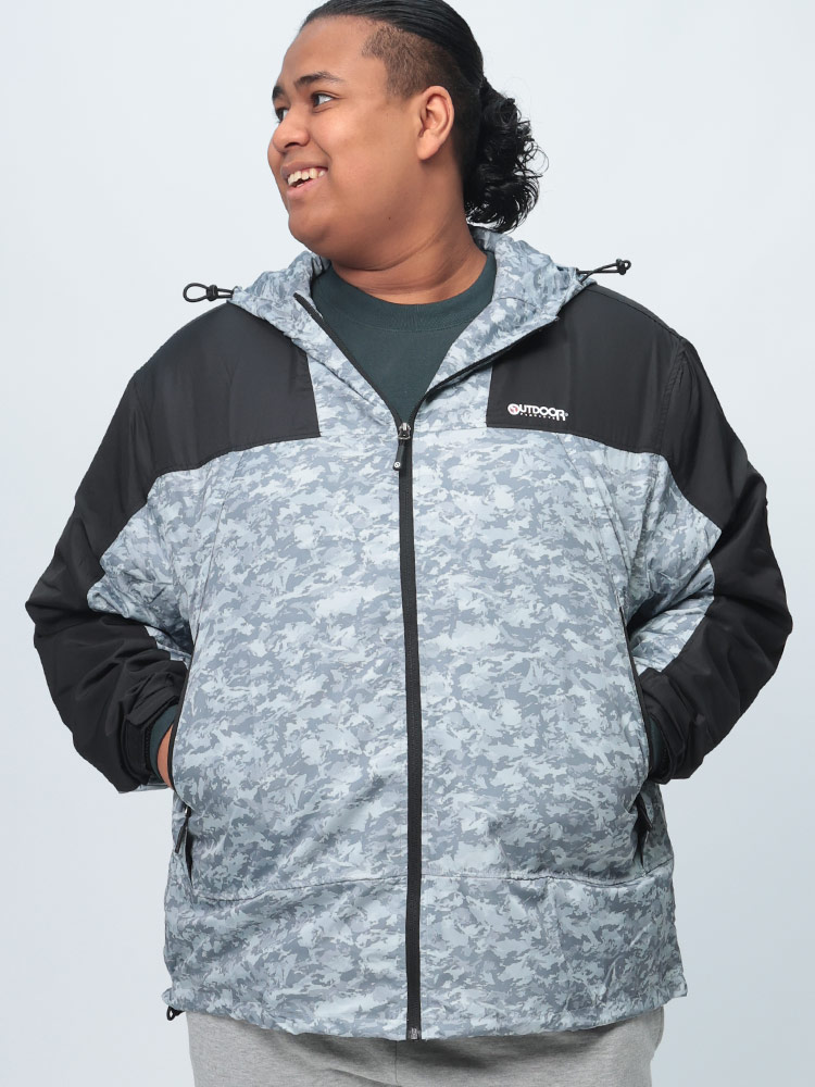 フルジップ パーカー 裏メッシュ 迷彩柄 アウター ブルゾン カモフラ