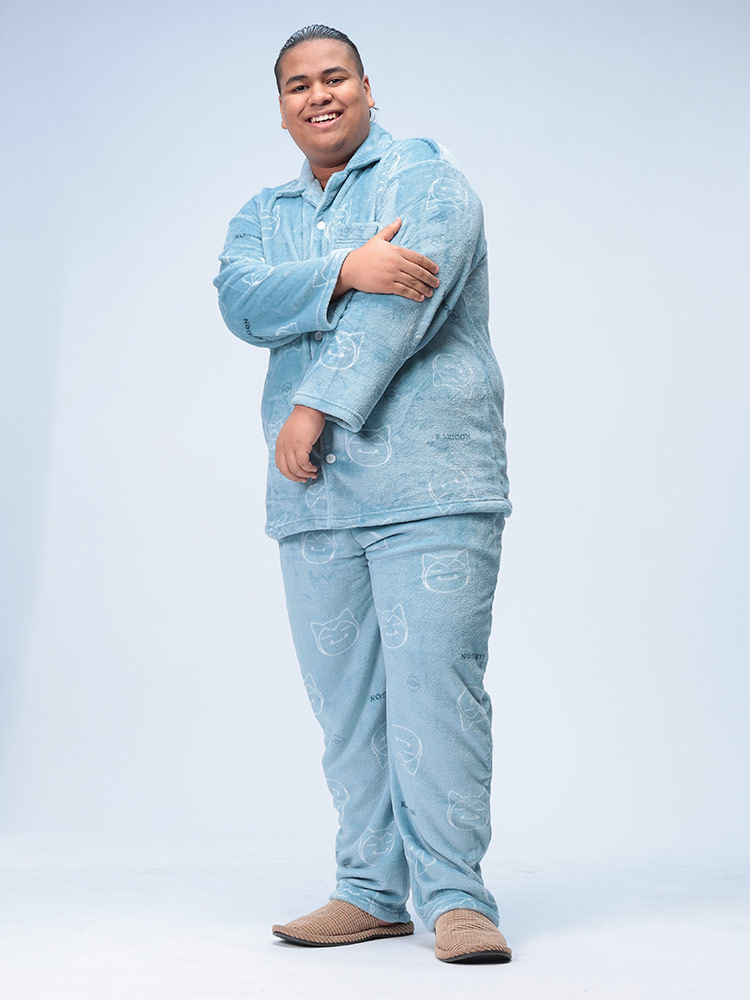 パジャマ 上下セット カビゴン フリース 部屋着 長袖 長ズボン 秋冬