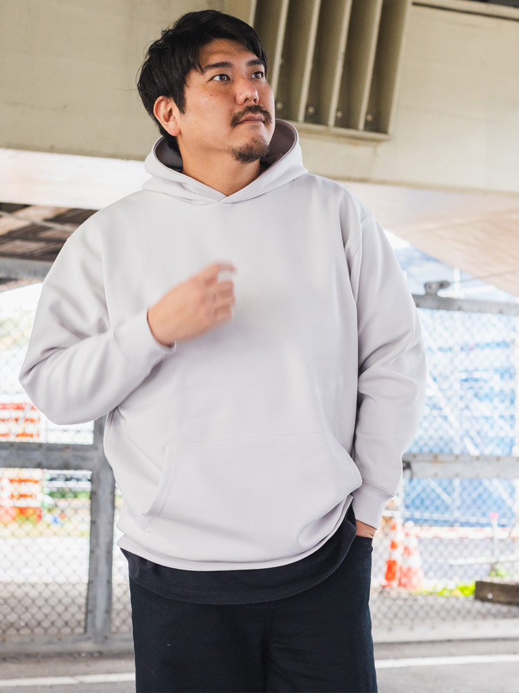 プルオーバー パーカー ふわかる ストレッチ 軽量 ポンチ X1(3L～4L