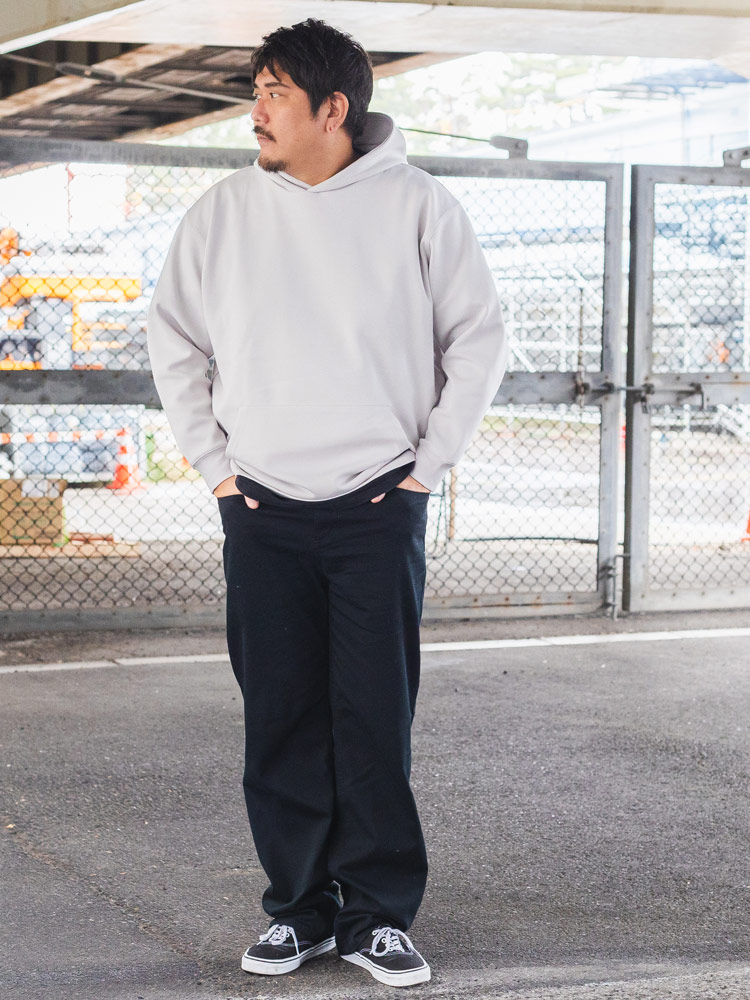 プルオーバー パーカー ふわかる ストレッチ 軽量 ポンチ X1(3L～4L