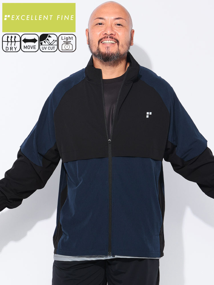 アウター ジャケット ストレッチクロス 切り替え フルジップ スタンド