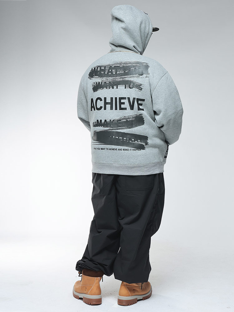 プルパーカー ボックスロゴ×バックプリント 裏起毛 トップス フード