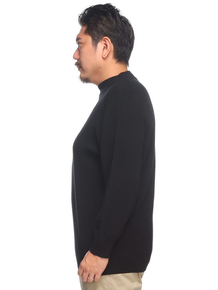 カシミヤ100％ セーター 無地 モックネック トップス ニット 長袖 秋冬