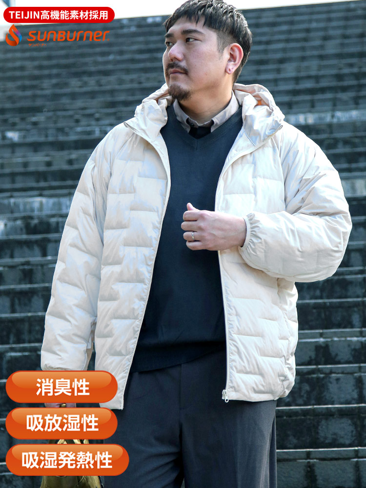 中綿 ブルゾン SUNBURNER フルジップ アウター ジャケット フード 秋