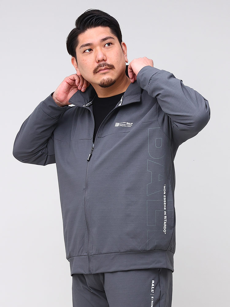 大きいサイズ メンズ BALL (ボール) ストレッチ スラブ フルジップ