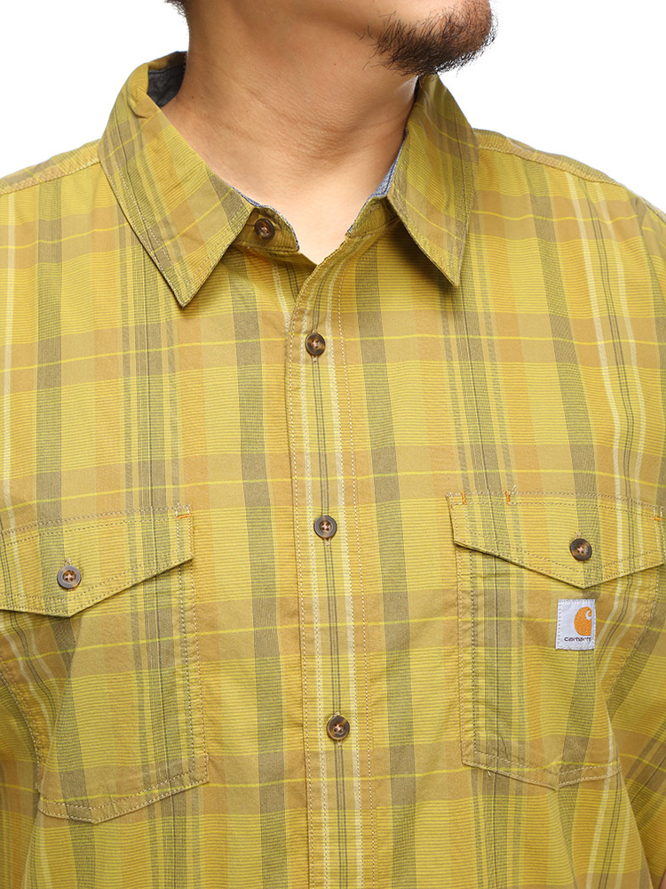 大きいサイズ メンズ Carhartt (カーハート) チェック柄 ポケット 半袖