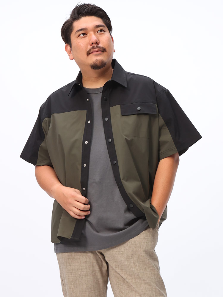 B＆T CLUB (ビーアンドティークラブ) ナイロン 切替 スナップボタン