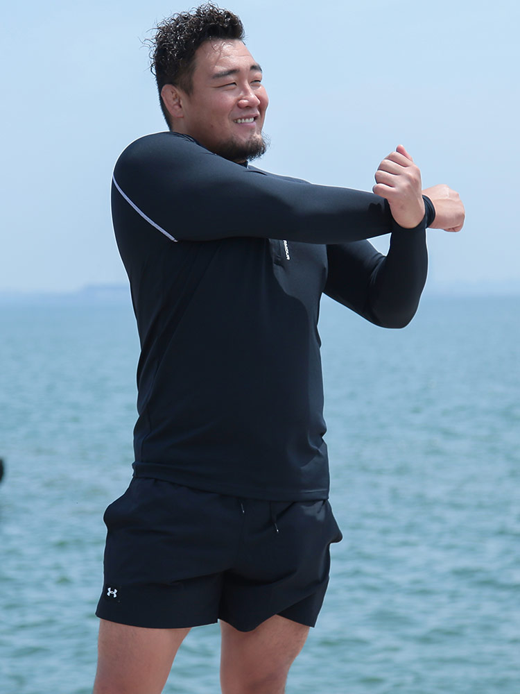 FITTED ハーフジップ ラッシュガード RASH GUARD 1/4 ZIP 大きいサイズ