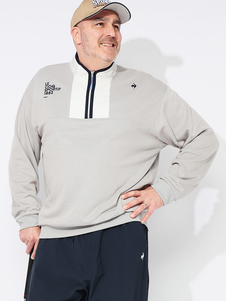 ハーフジップ カットソー GOLF ストレッチ セーターライク トップス