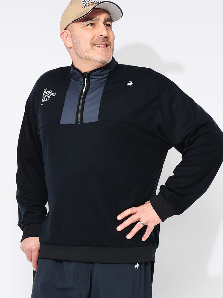 ハーフジップ カットソー GOLF ストレッチ セーターライク トップス