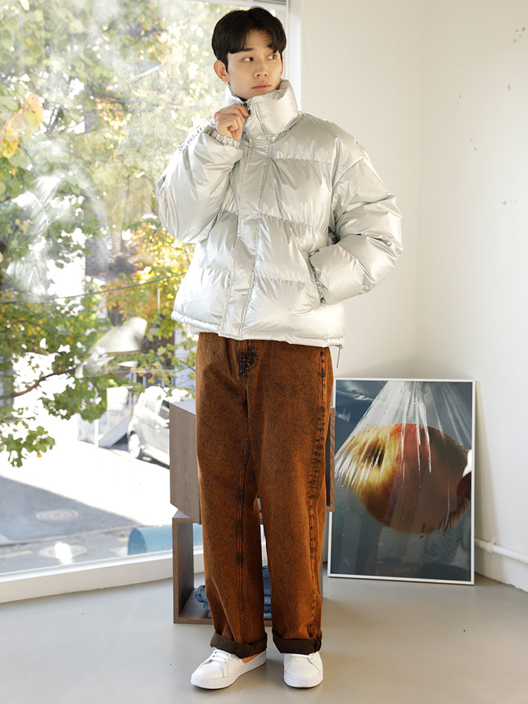 KoZ (コズ) シャイニー フルジップ 中綿ブルゾン L ジャケット