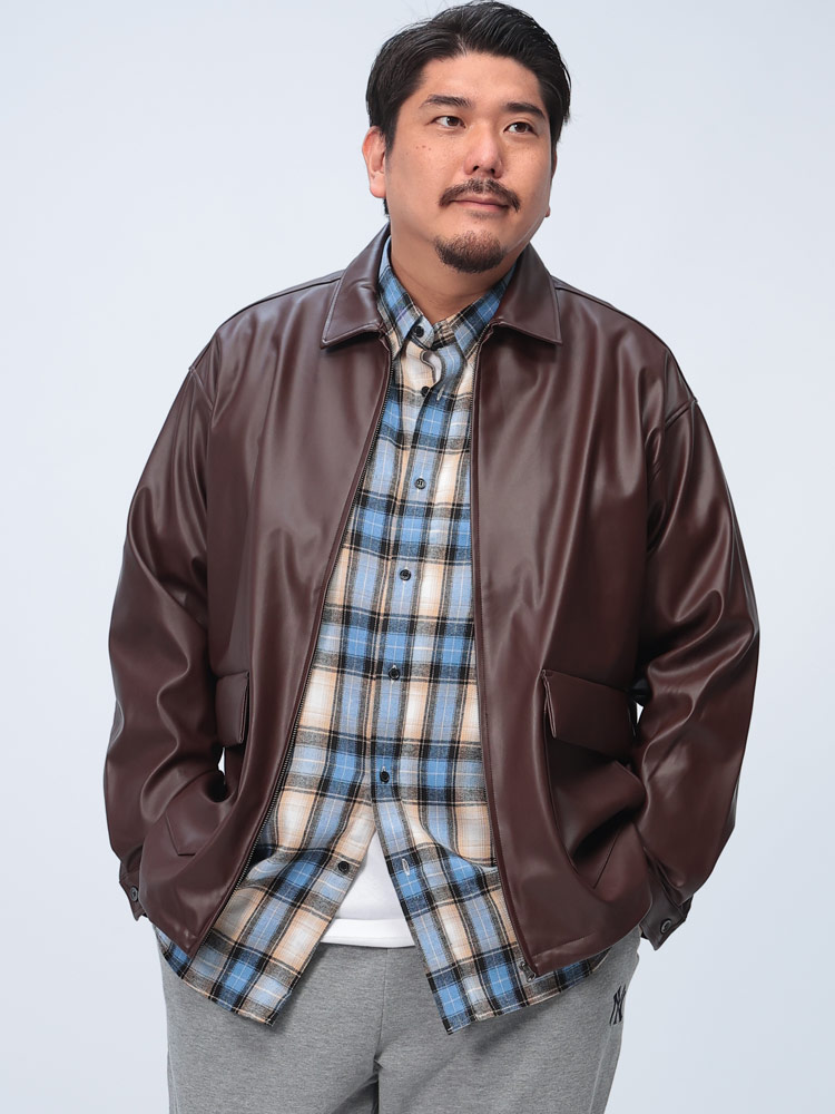 ブルゾン ライトアウター 合成皮革 スイングトップ ジャケット